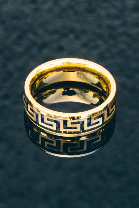 versace gold wedding ring|Versace gold ring for men.